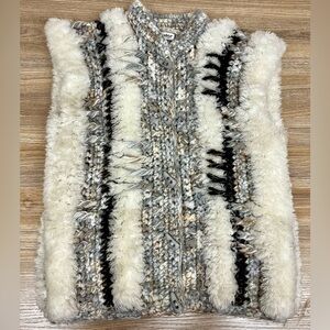Vintage Le Sweater Vest Hand Knit Multicolor Size S